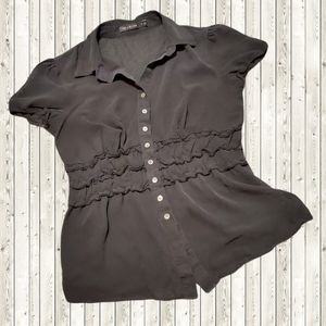 The Limited sheer silk blouse top